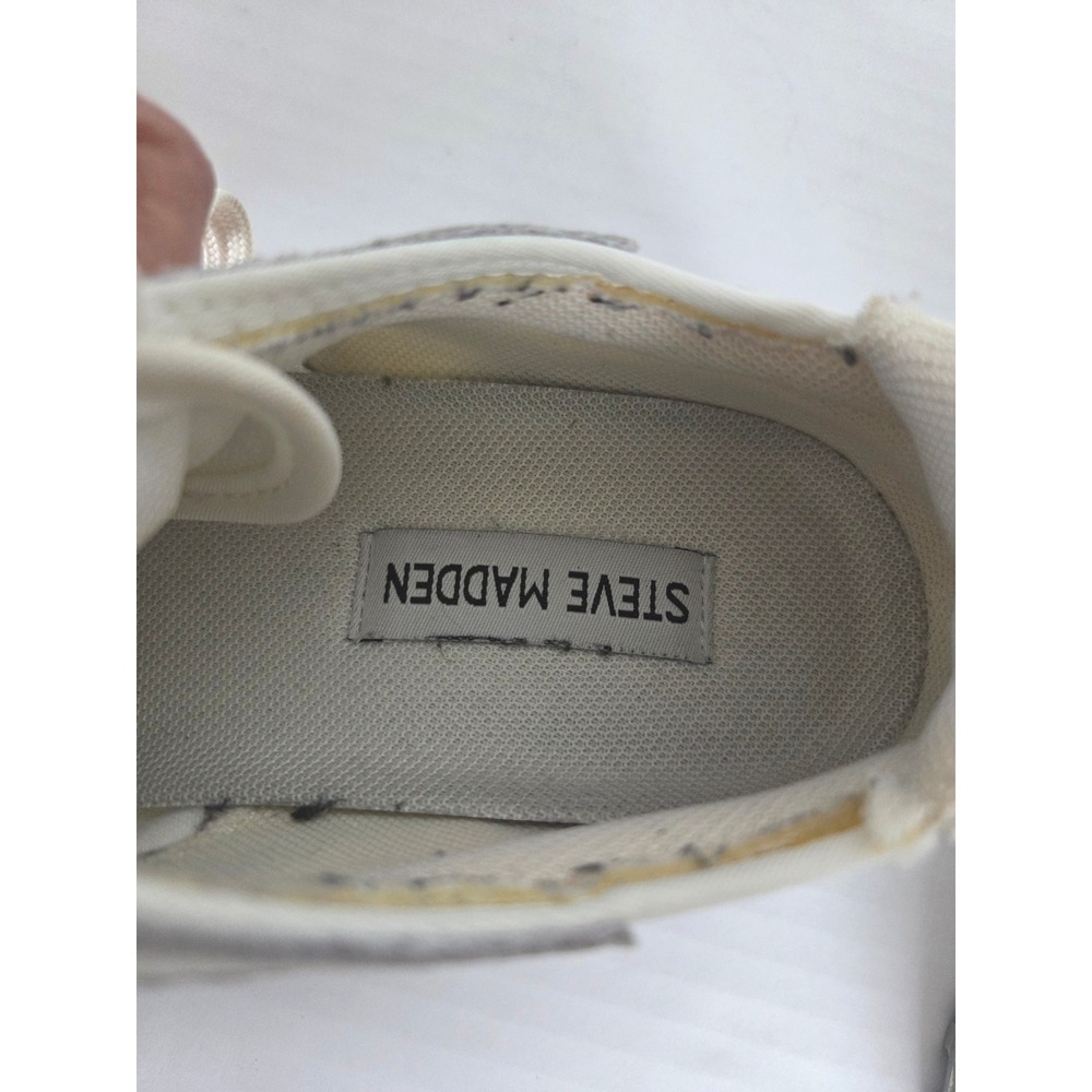 Steve Madden Campo Platform Sneakers Off White Cream Leather Low Top CAMP08S1 7M - Picture 3 of 9